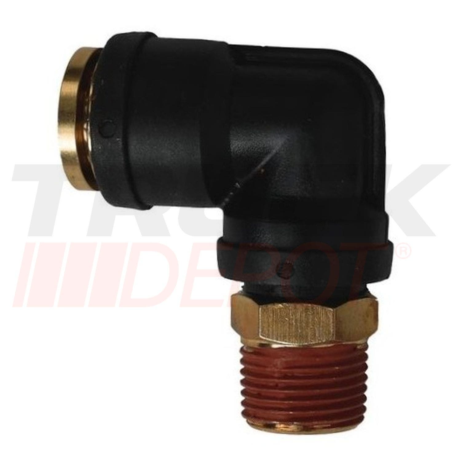 Codo 90&deg; acople rapido ca&ntilde;eria 1/2 x 3/8 baquelita