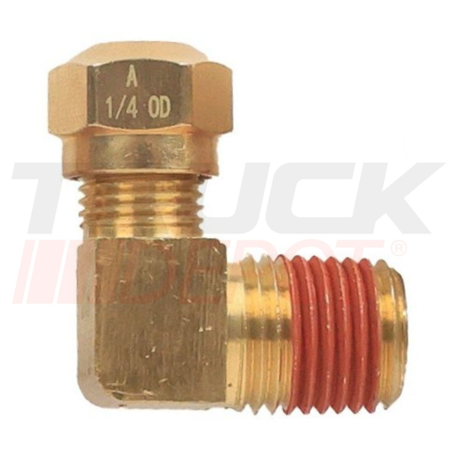 Codo macho de bronce 1/4 cañeria x 1/4 baquelita