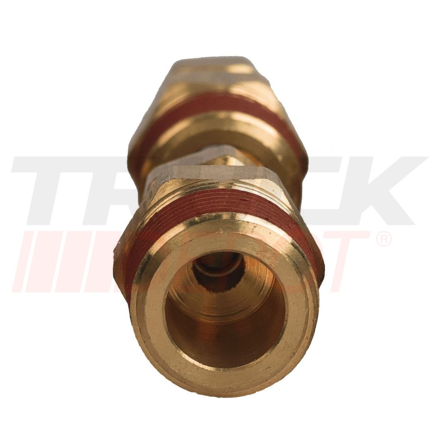 Conector macho recto de bronce 3/8 ca&ntilde;eria x 1/4  baquelita