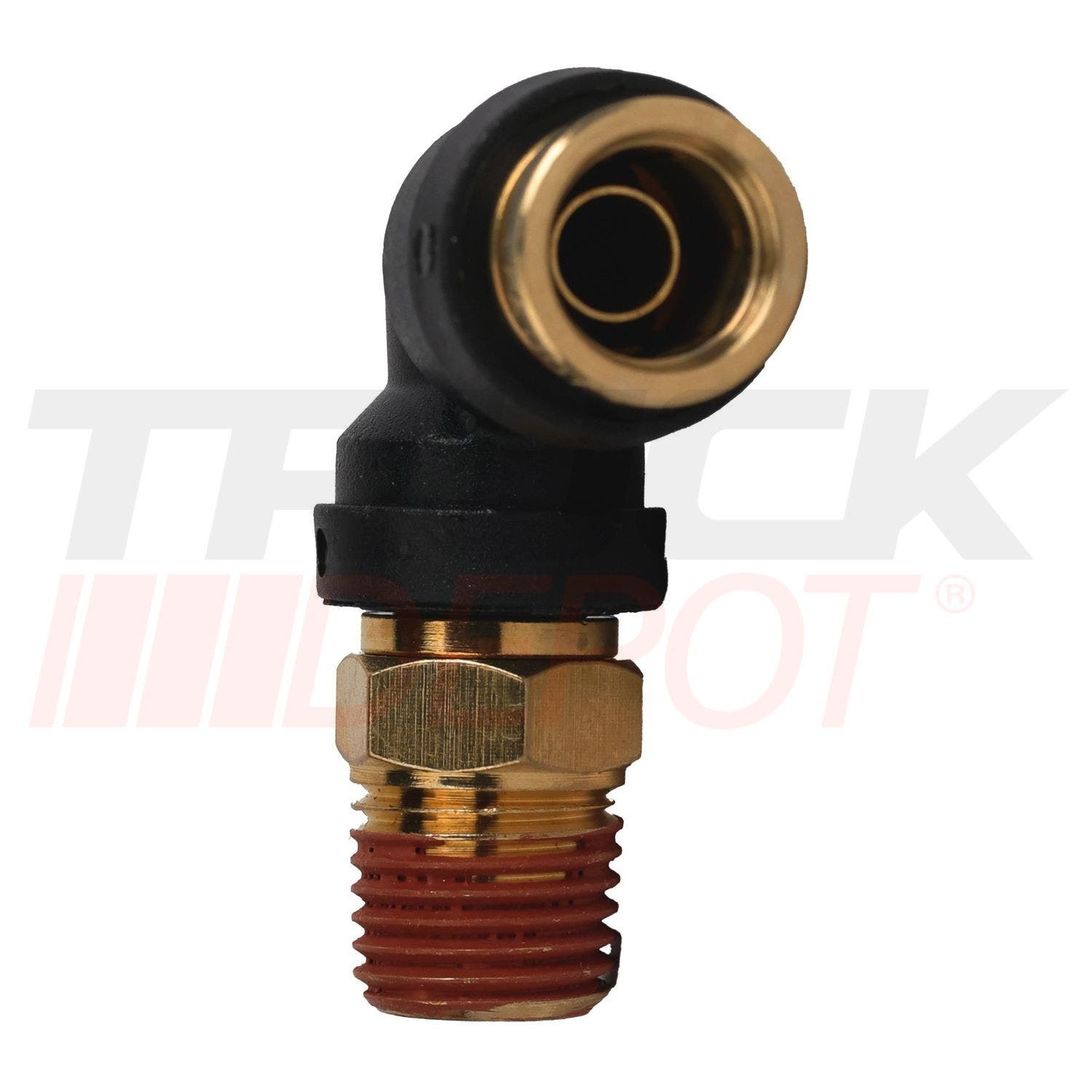 Codo de acople rapido de cañeria de 1/4 x manguera de 3/8