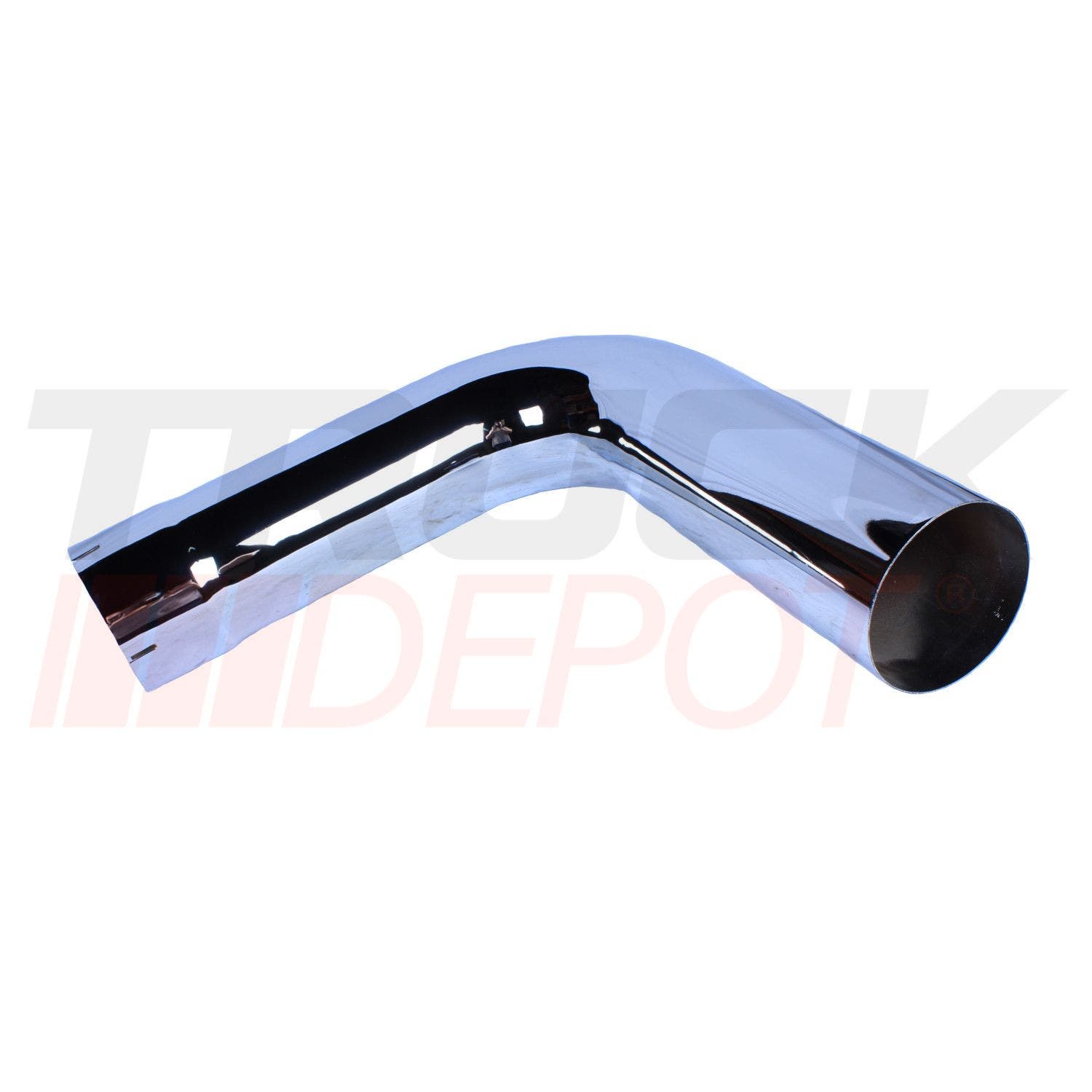 Codo de escape de 5" x 18" x 18" cromado de 90° liso