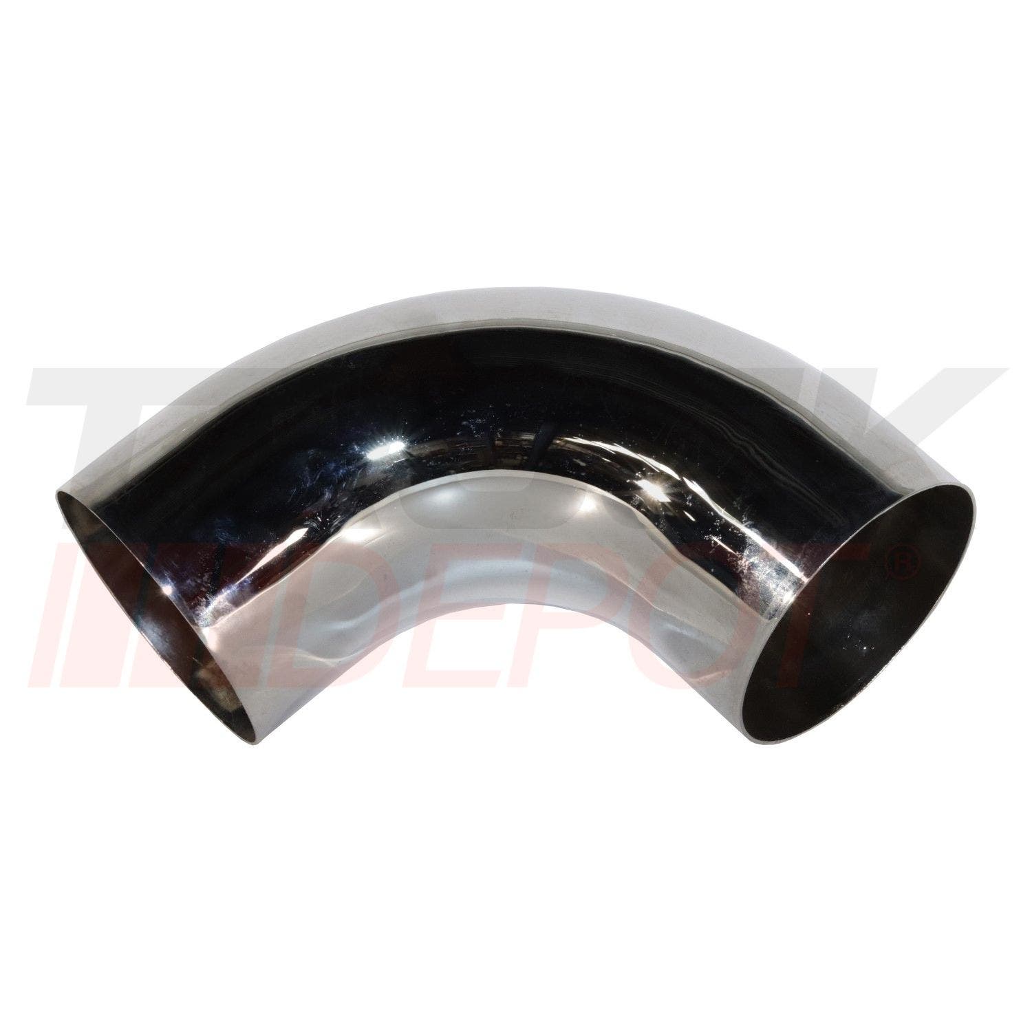 Codo de escape cromado de 90° liso cerrado