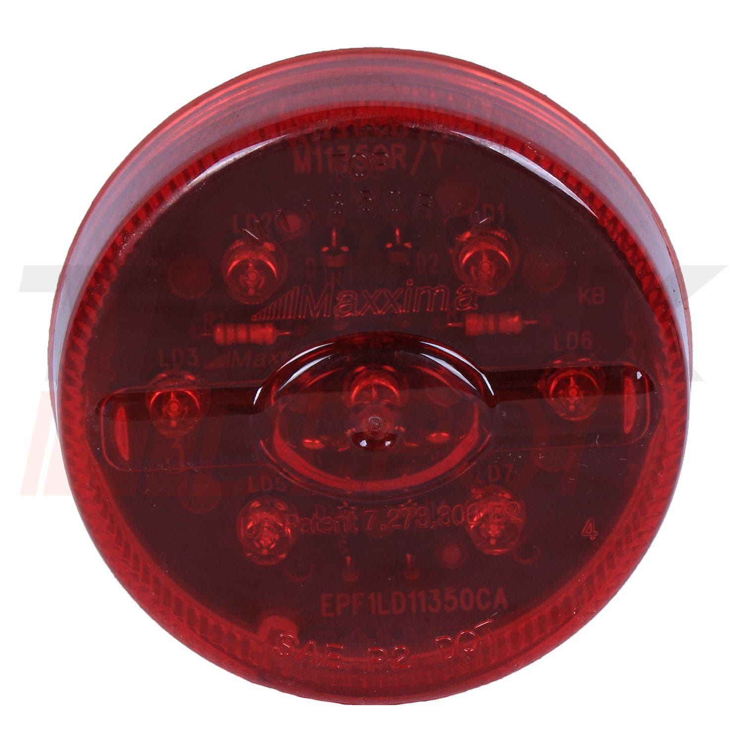 Stop de 2 1/2" redondo rojo de 7 LED