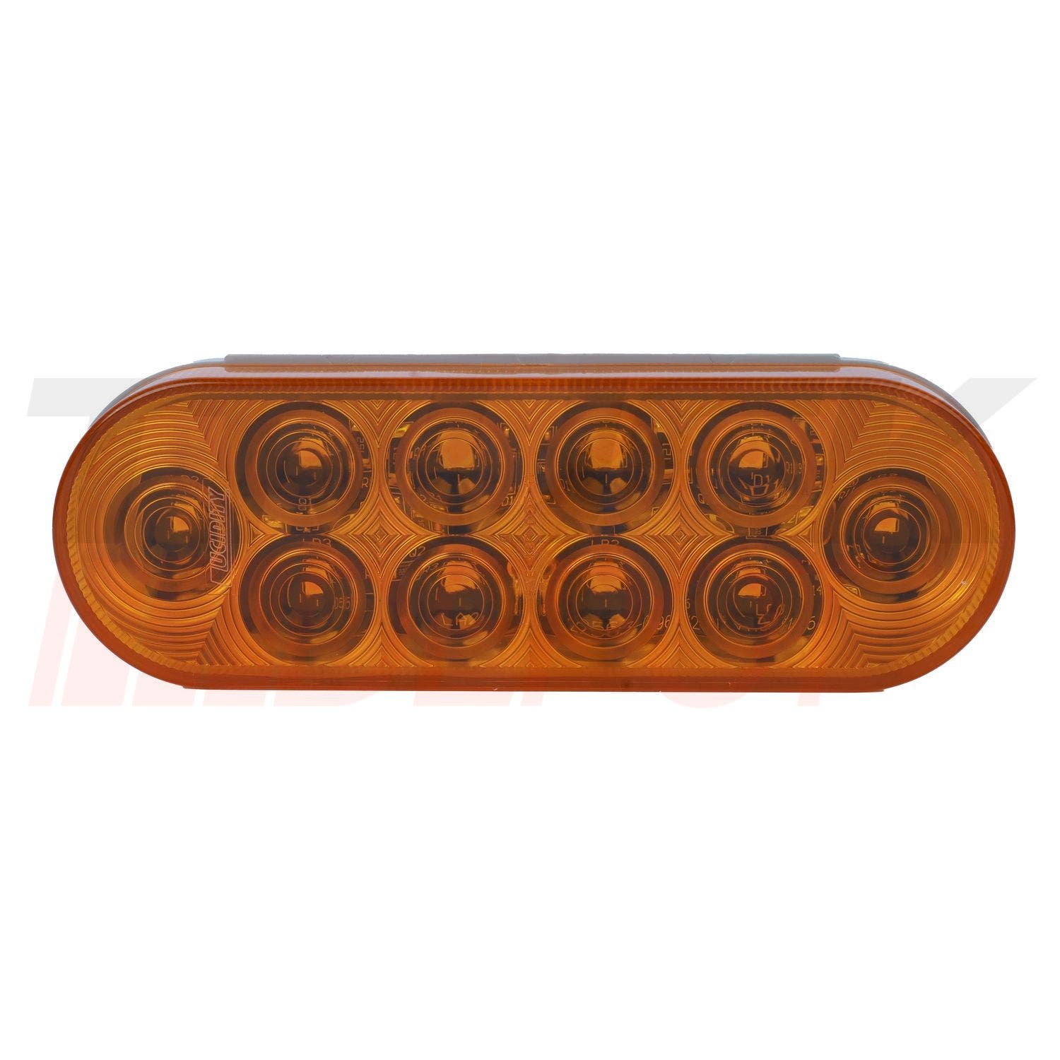 Stop ovalado de 6" de 10 LED amarillo