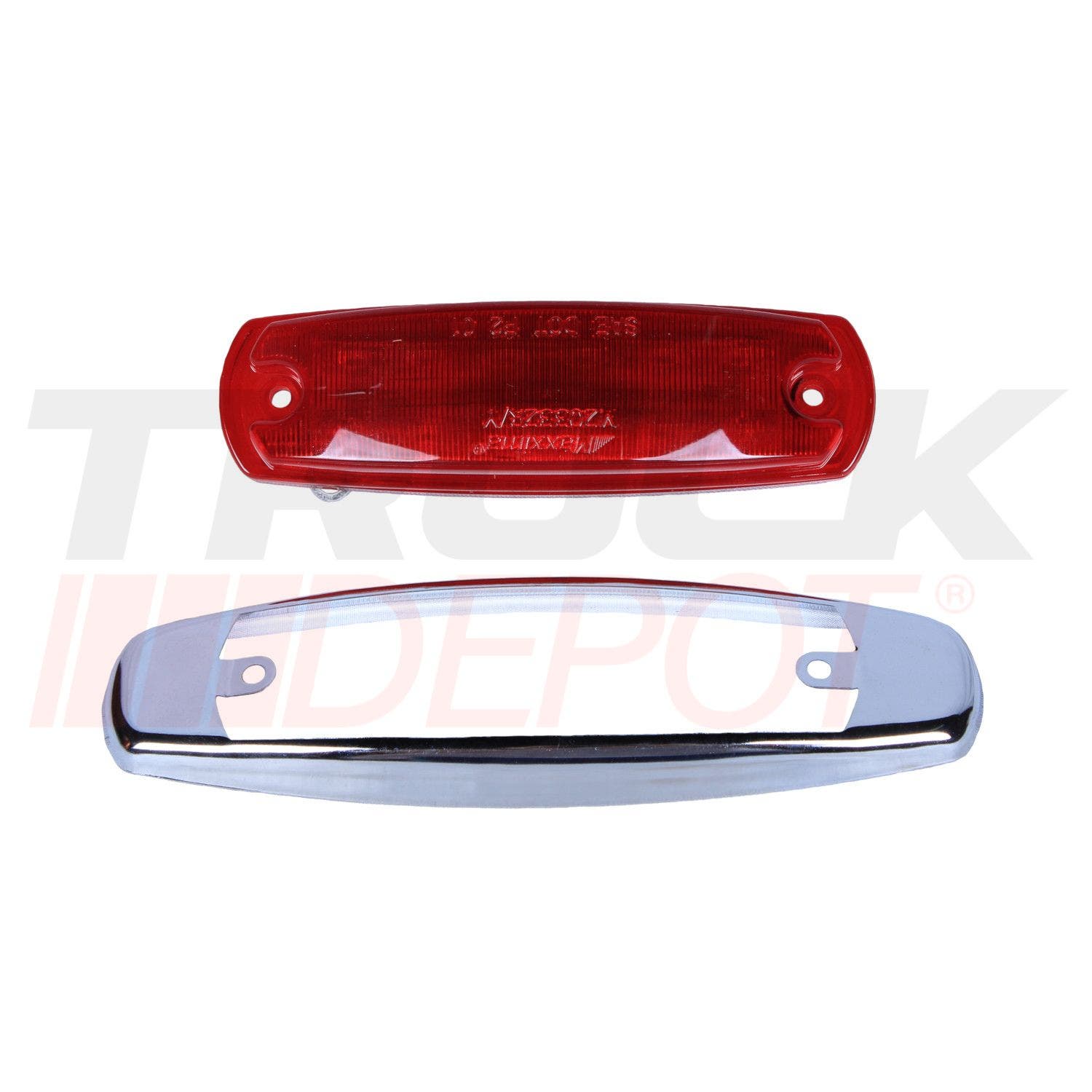 Luz lateral roja base cromada de 12 LED de 6.20 largo