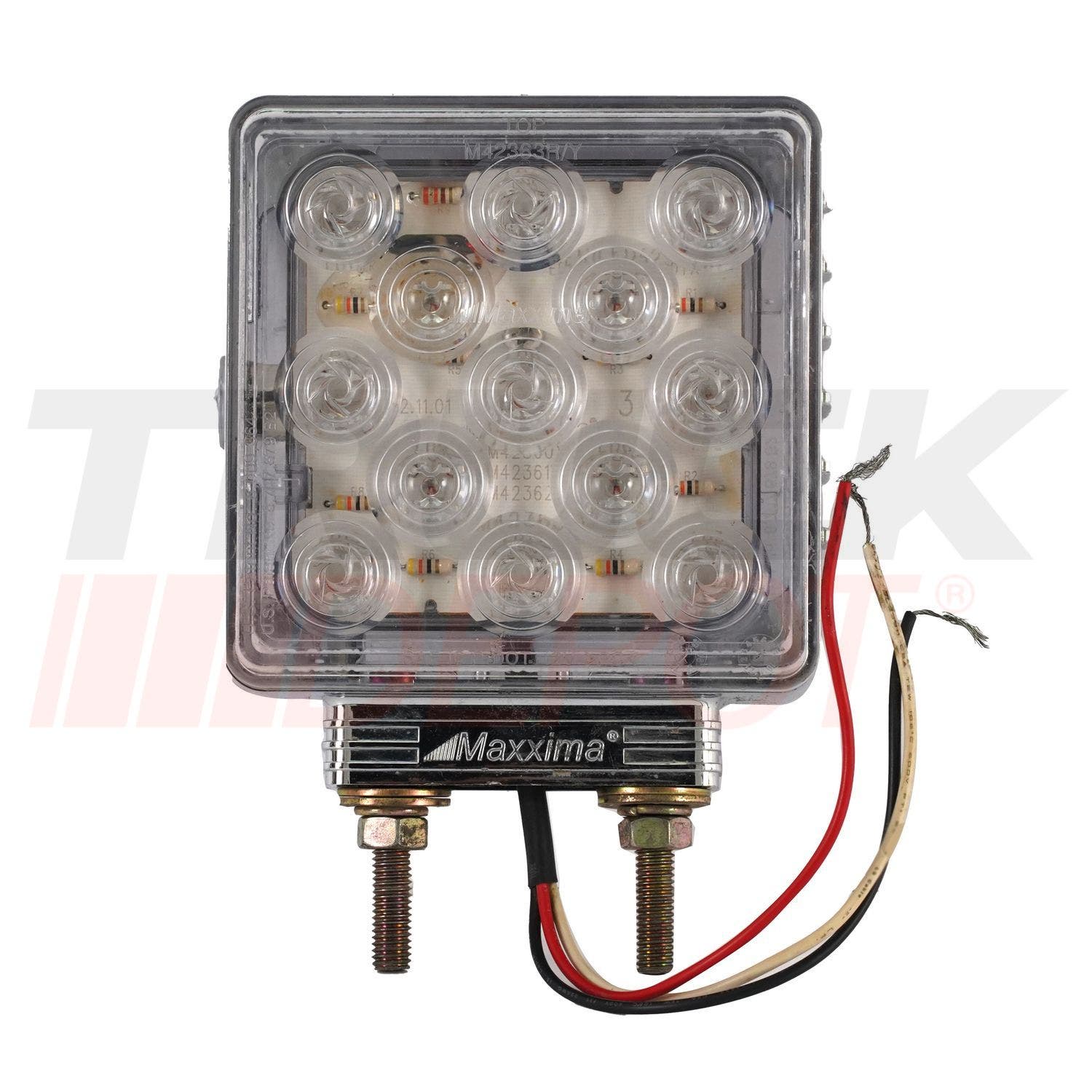 Vía frontal cuadrada de 2 tornillos L/C 9 LED rojos 13 LED amarillos RH