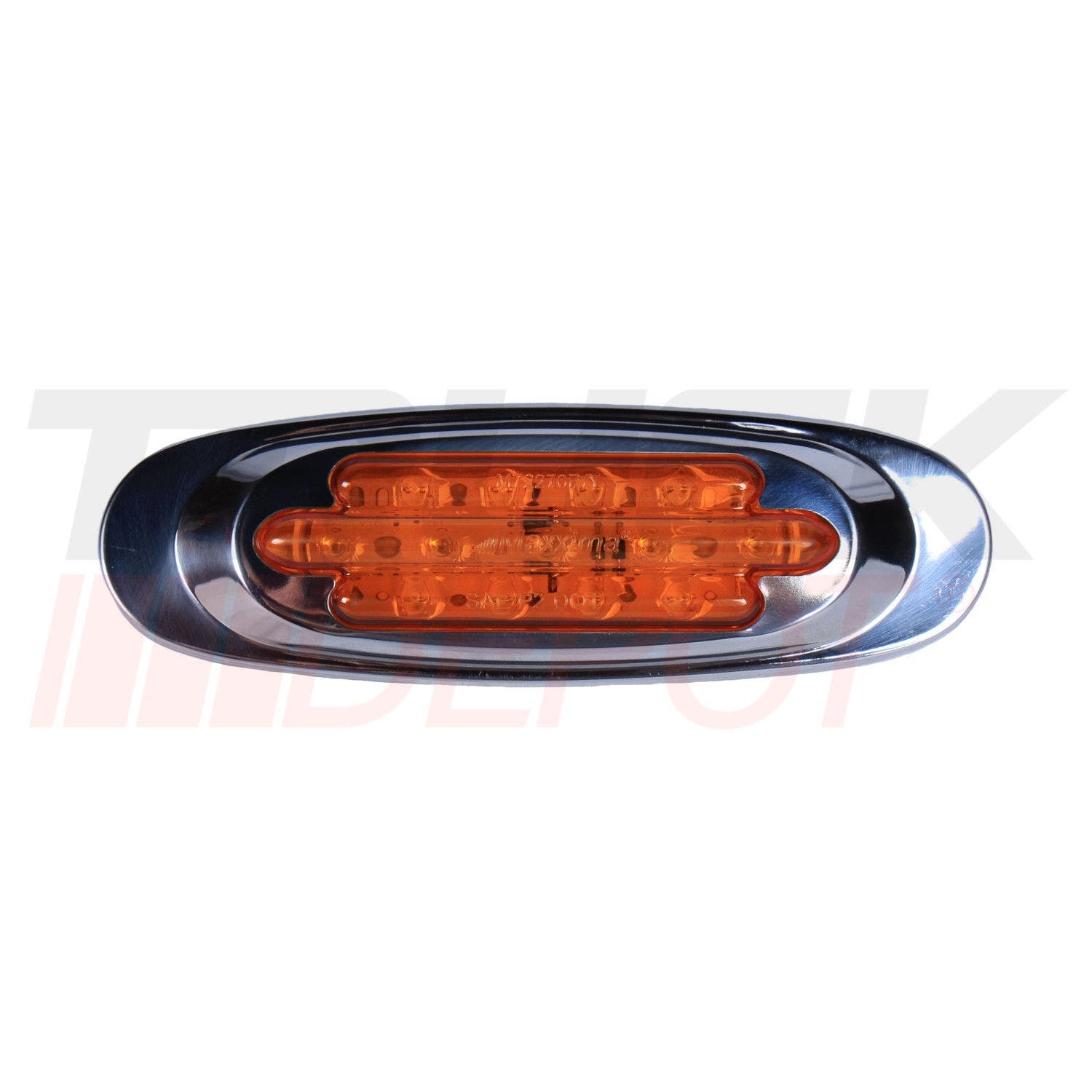 Luz lateral amarilla de 13 LED base cromada de 6.5 largo