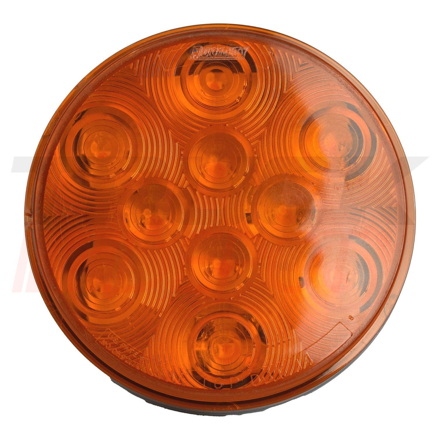 Stop redondo de 4" de 10 LED amarillo con base de hule y conector