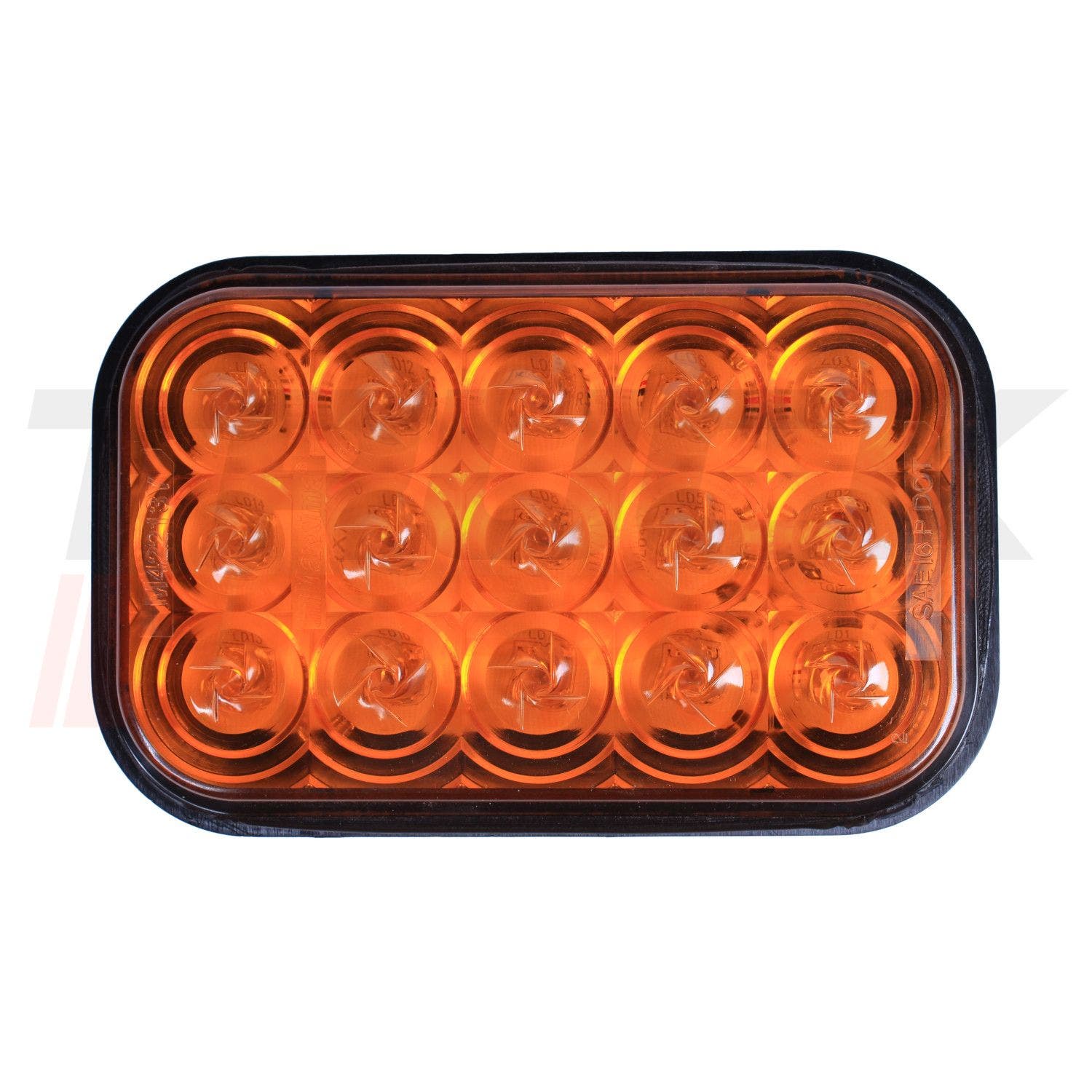 Stop cuadrado de 15 LED amarillo de 5.30 ancho x 3.4 alto