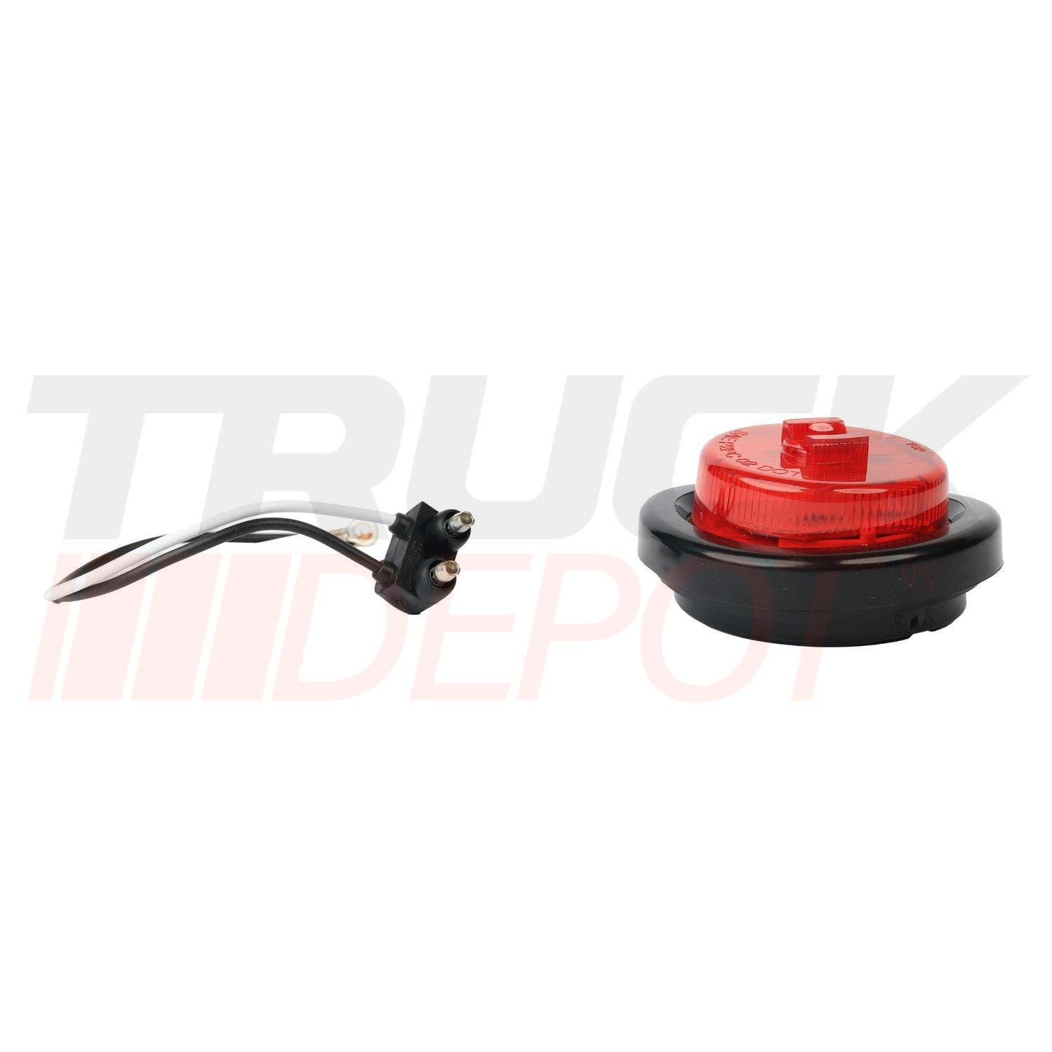 Stop de 2" redondo rojo de 6 LED con base de hule y conector