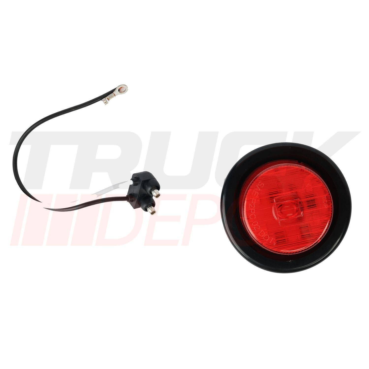 Stop de 2" redondo rojo de 6 LED con base de hule y conector