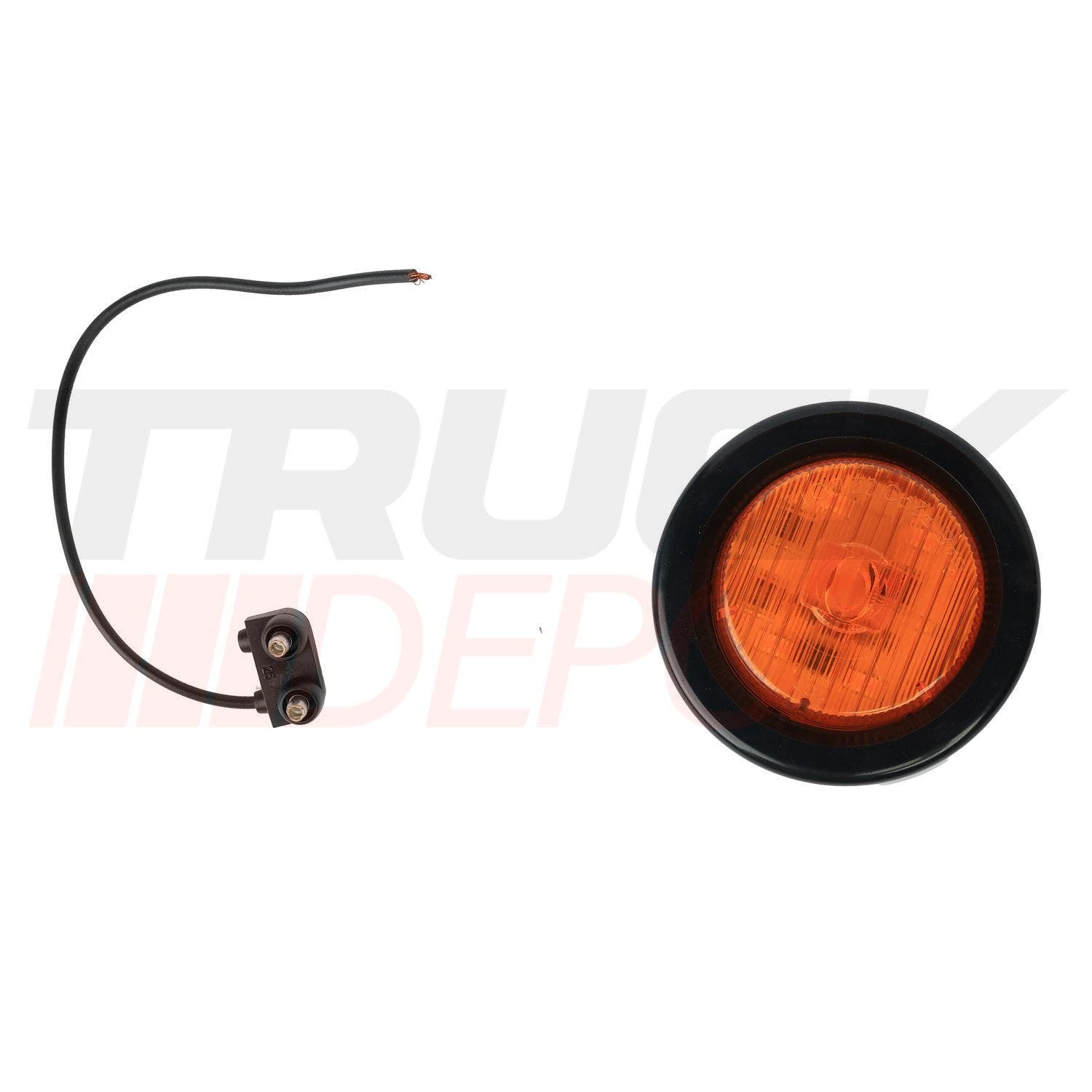 Stop redondo de 2" amarillo de 5 LED con base de hule y conector