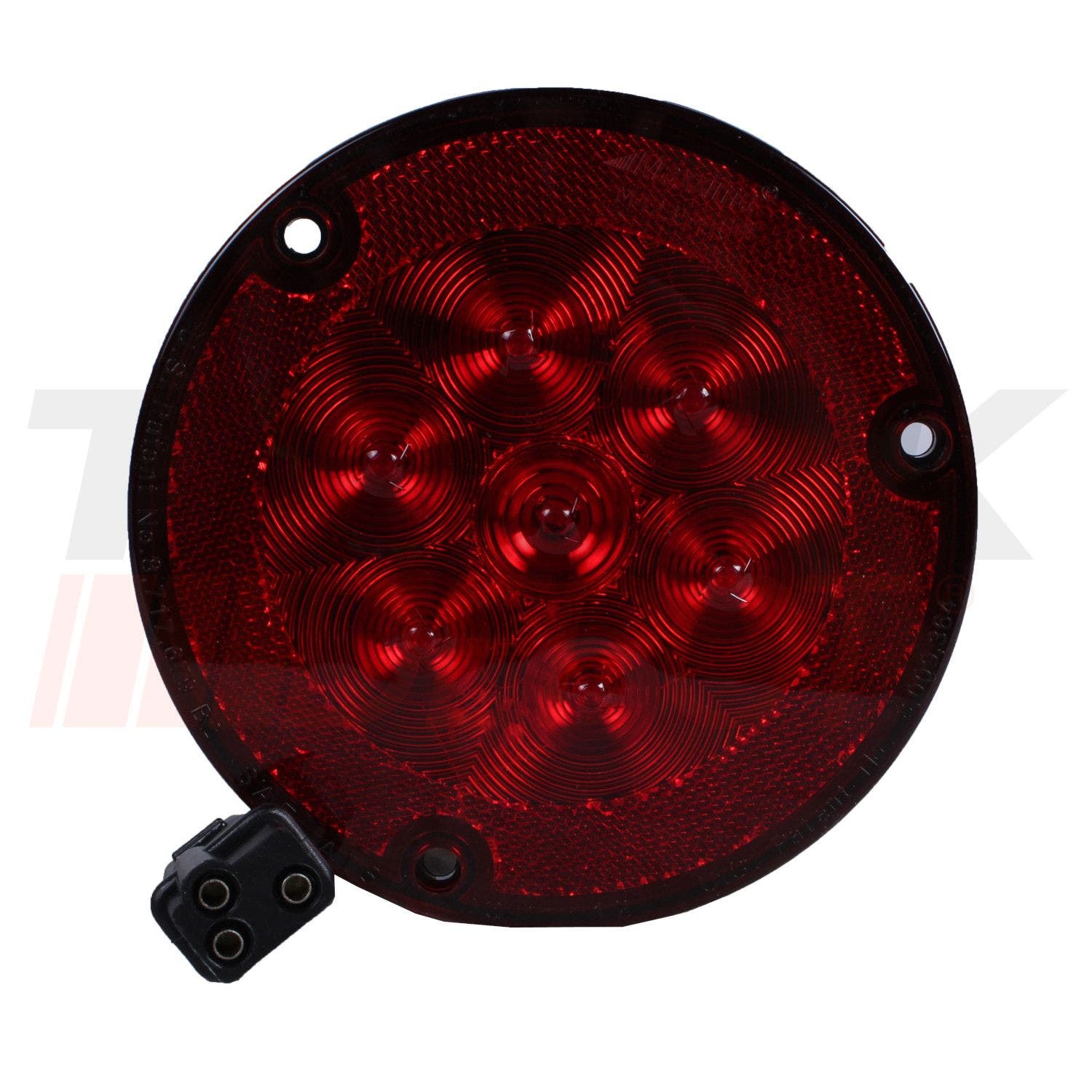 Stop rojo de 7 LED base de tornillo con reflectante 12V
