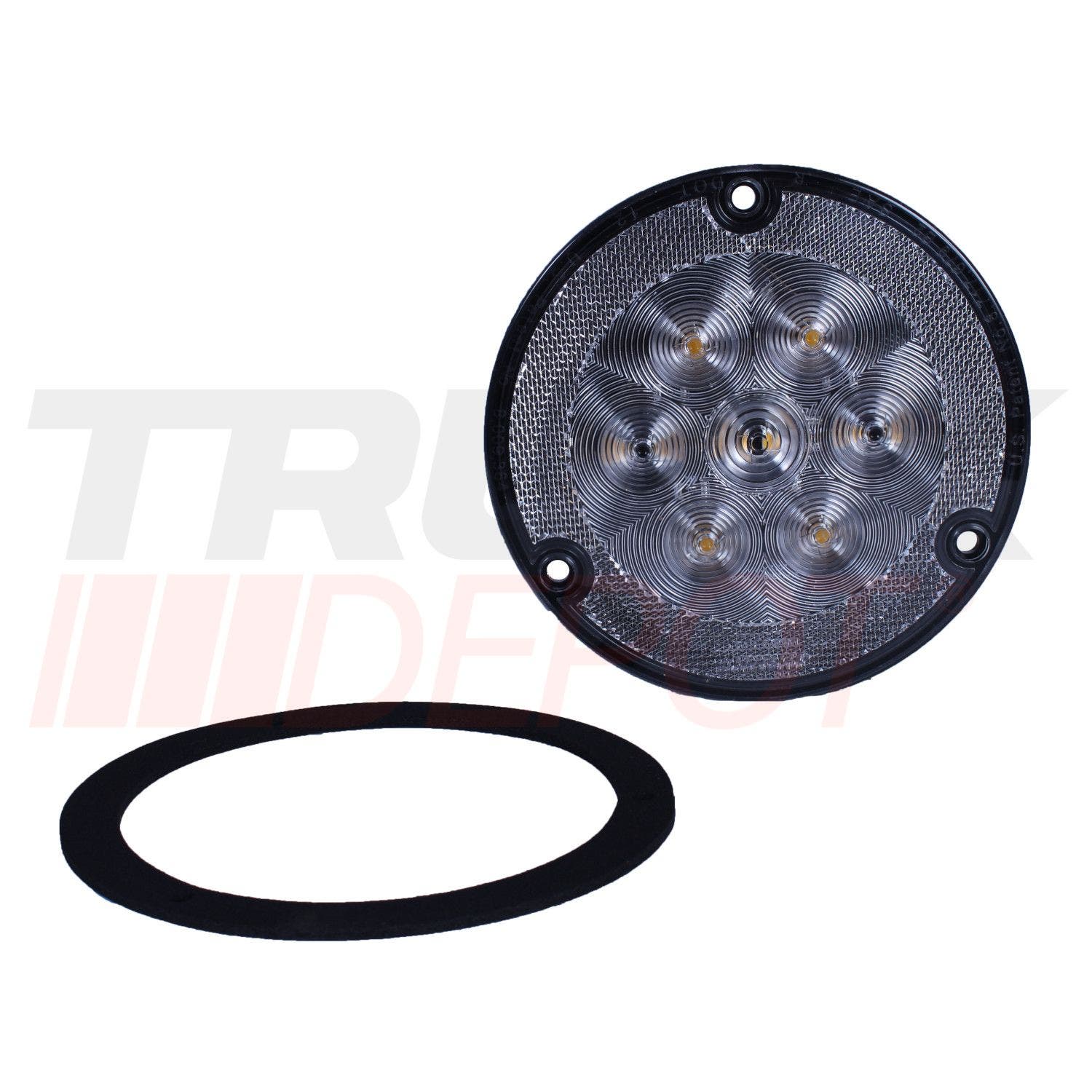 Stop de 7" blanco LED base de tornillo con reflectante 12V