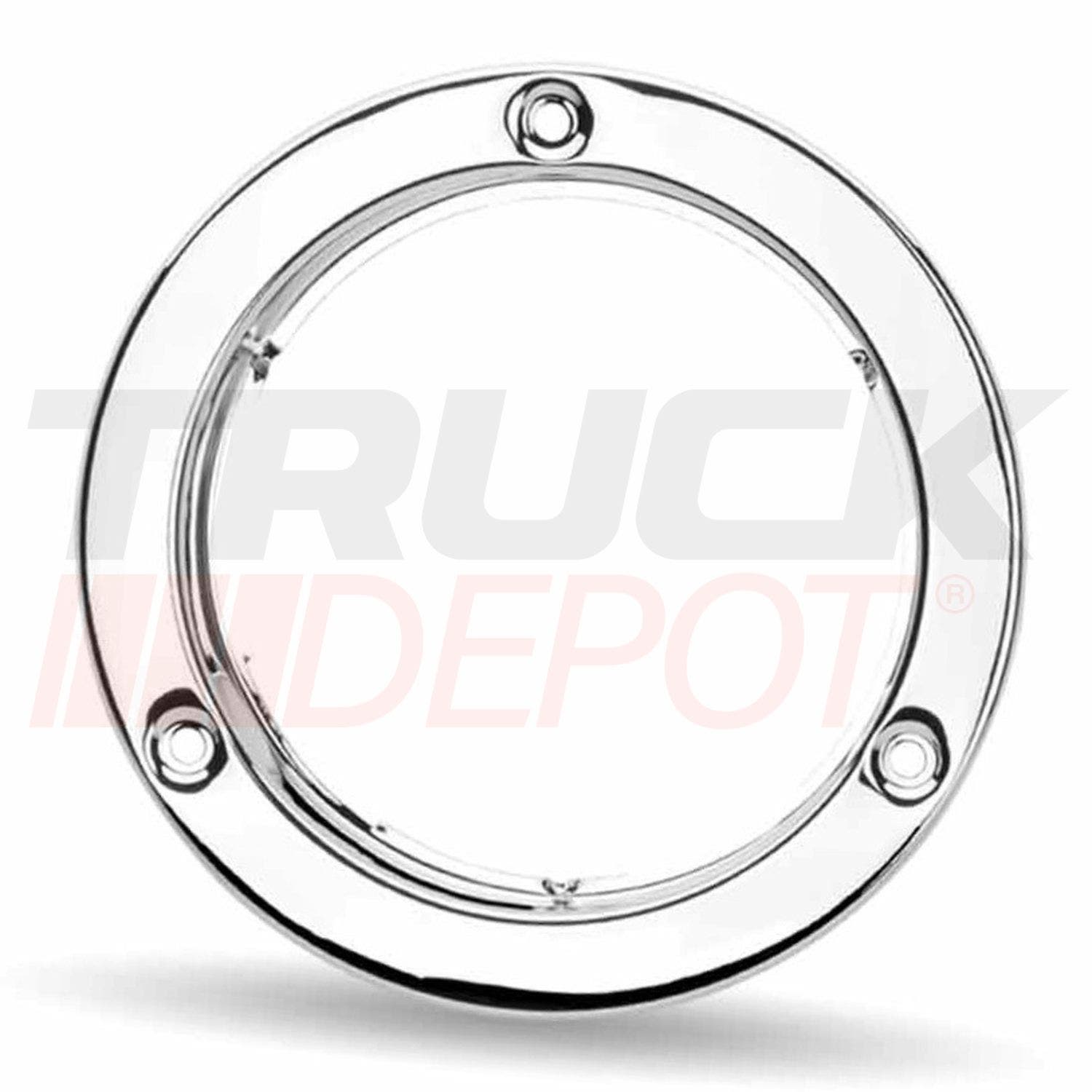 Aro cromado de Seguridad para stop Redondo de 4" para instalar con remache o tornillos - Marca TRUX