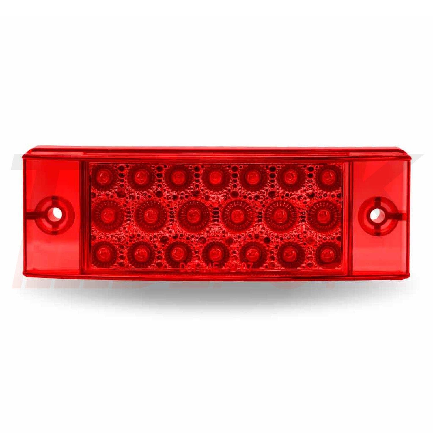 Luz LED Lateral Rectangular Roja de 2" x 6" - 20 Diodos LED - 12V  para cabezal y  Remolques - Marca TRUX