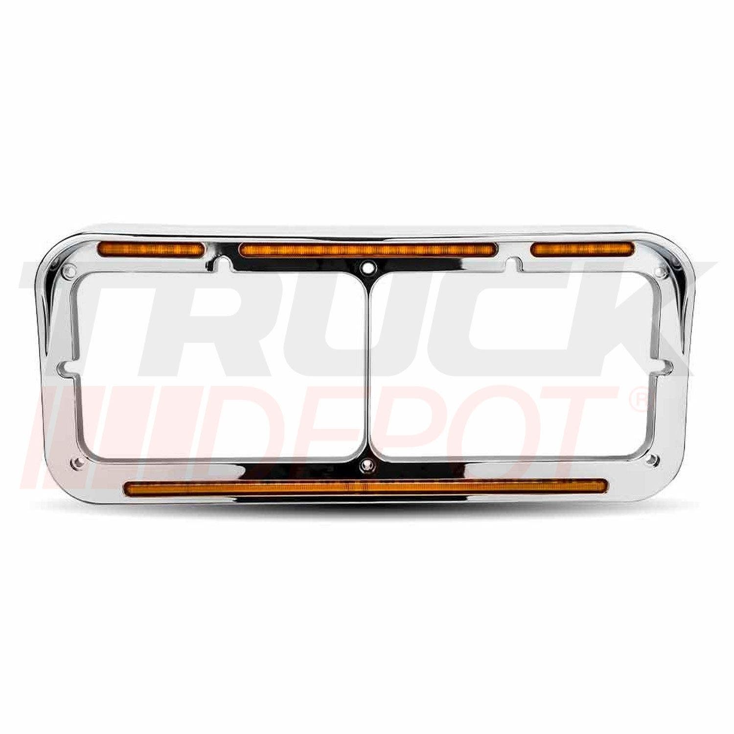 Aro cromado de rocos de condor o clasico  rectangular con luz  Auxiliar amarilla de  51 Diodos - Marca TRUX