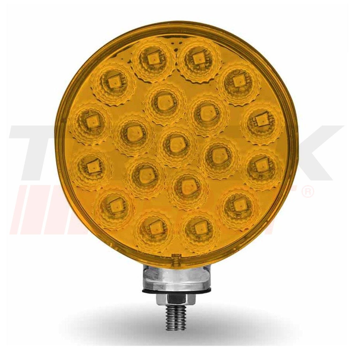 Via frontal redonda cromada de 1 tornillo de  38  LED - Ámbar/Roja - Marca TRUX