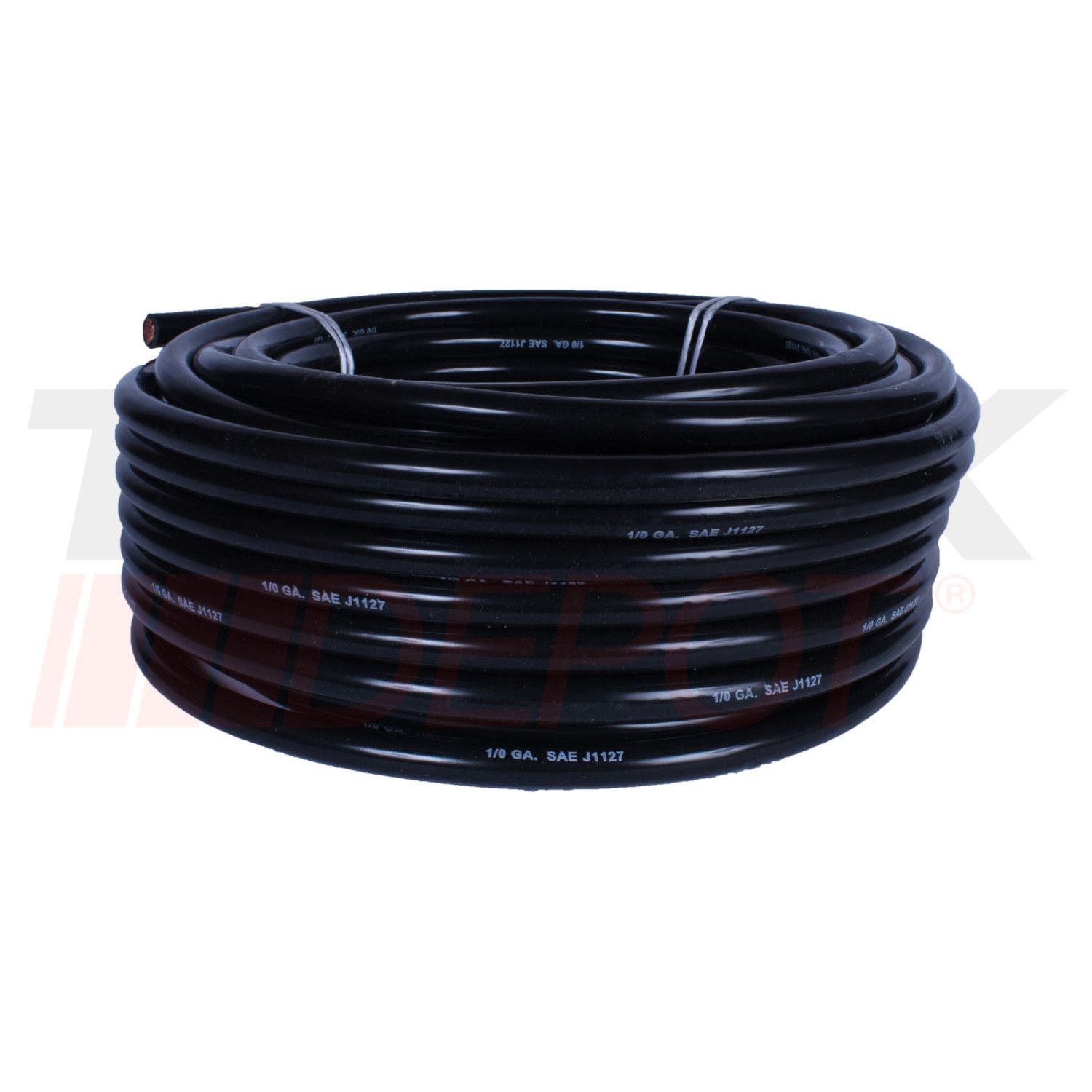 Pie de cable eléctrico 1/0 de negro 100 pie