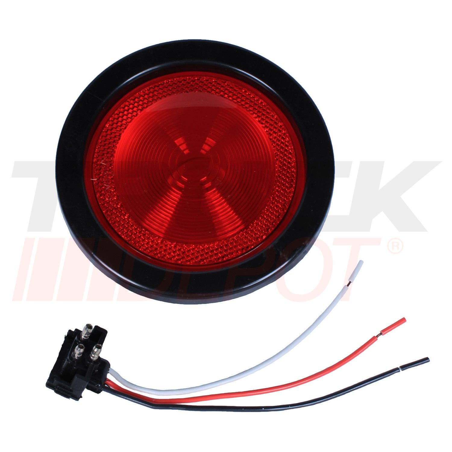 Stop redondo sellado 4" base de hule rojo