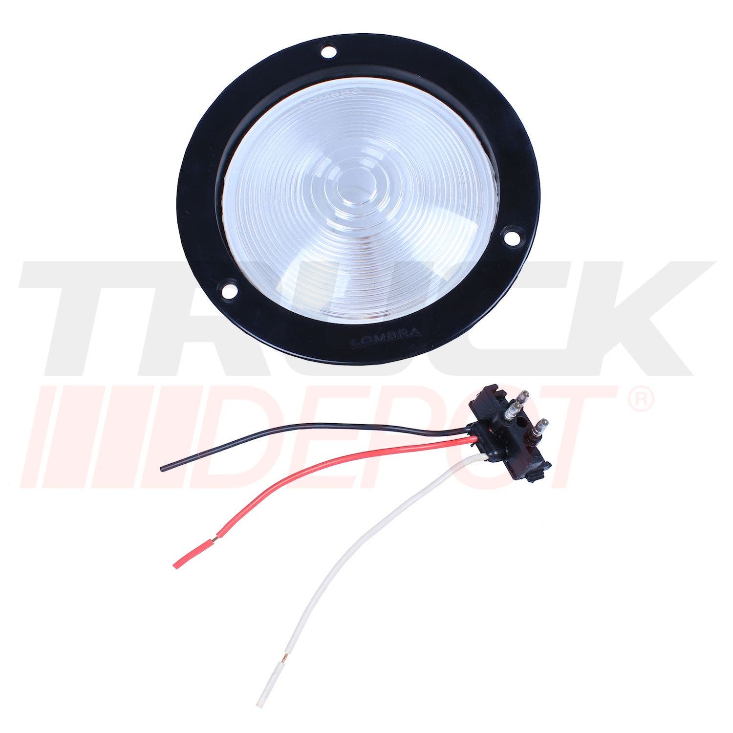 Stop redondo sellado 4" base negra 3 tornillos claro