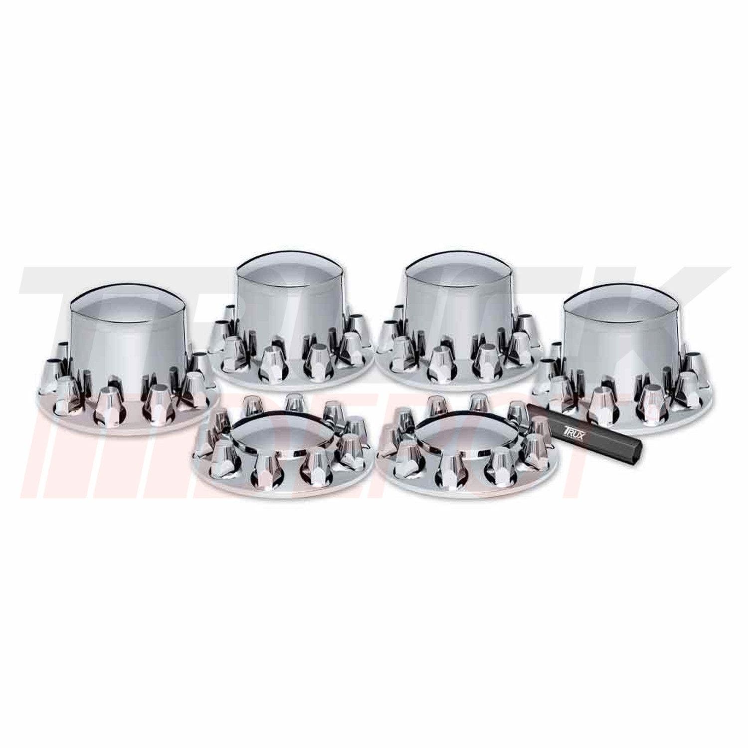 Kit de Tapaderas de rueda trasera plastica cromada tipo tuerca de 33mm - Marca TRUX