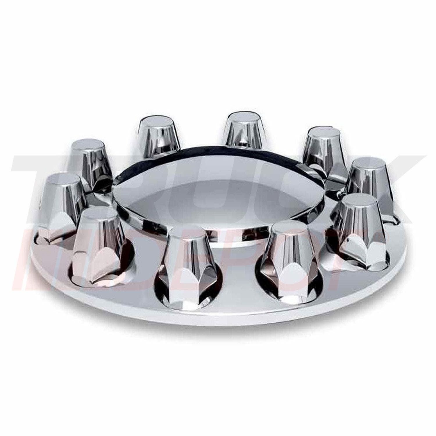 Kit de tapadera de rueda  para Eje Delantero - Plástico ABS Cromado  Tuercas Roscadas de 33mm - Acabado Premium - Marca TRUX