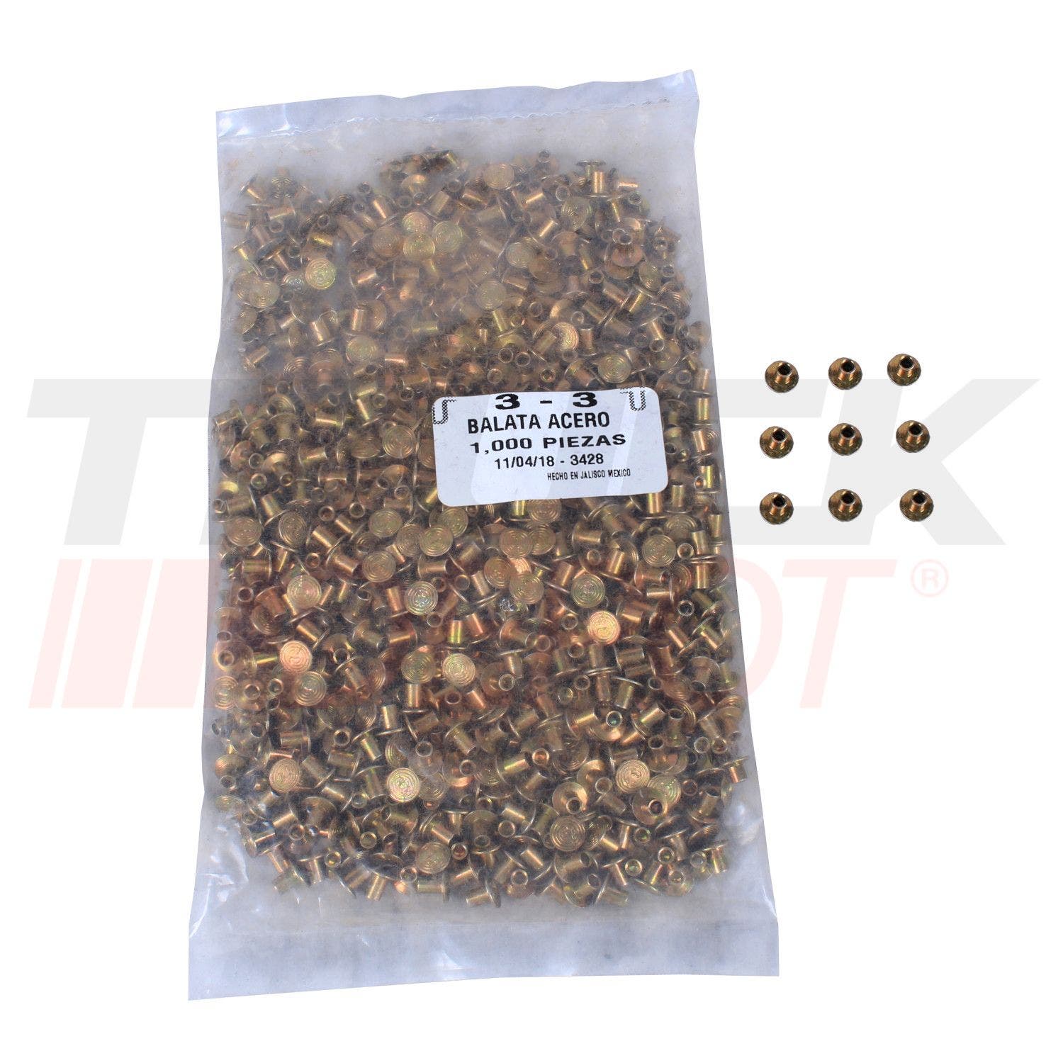 Remache para disco de clutch 3/3 millar