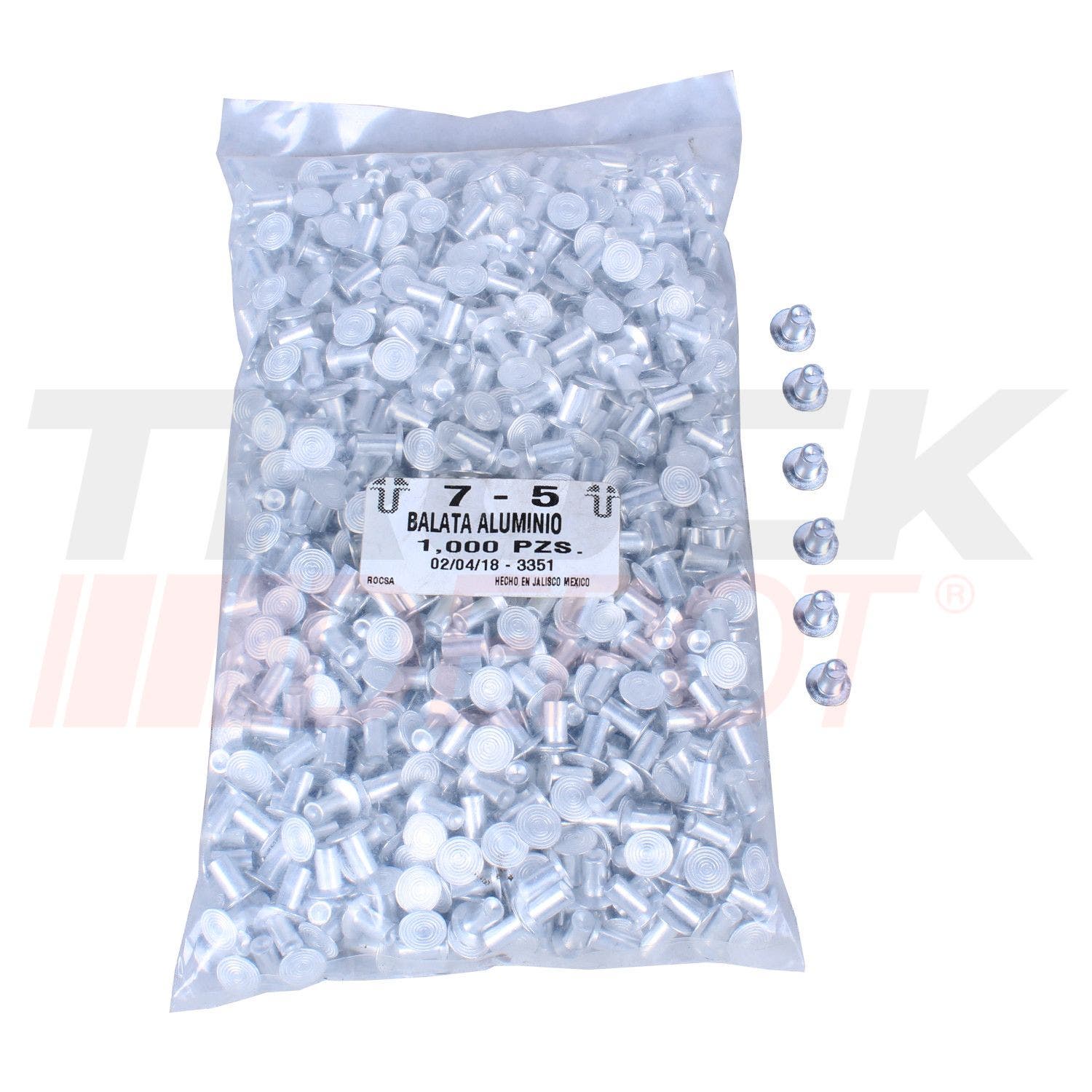 Remache para disco de clutch 7/5 millar
