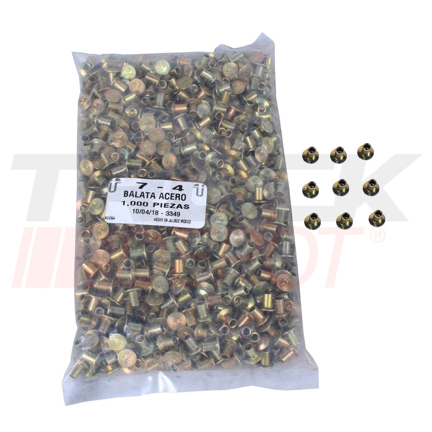 Remache para disco de clutch 7/4 millar aluminio