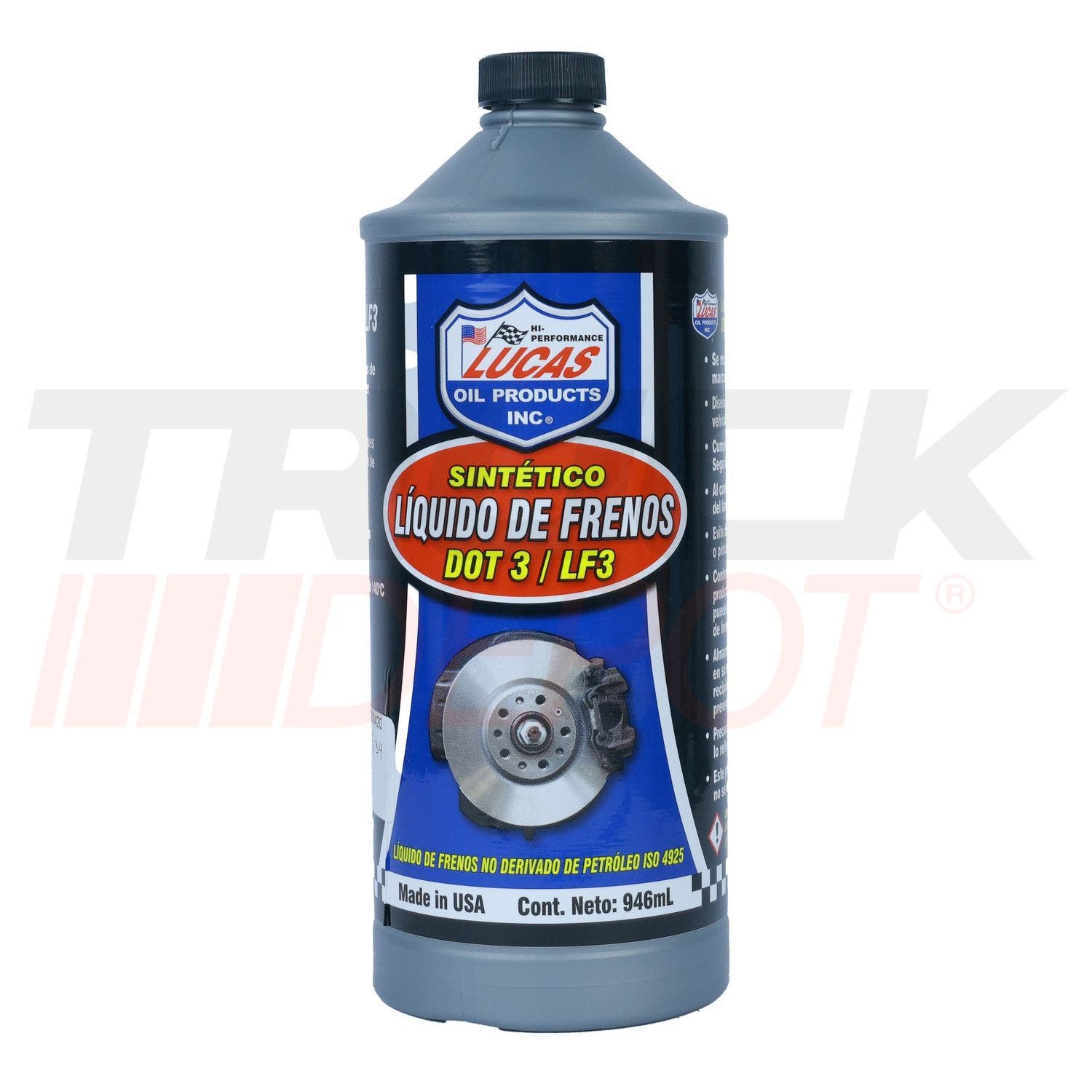 Litro de liquido de frenos sintetico DOT3 946 ml  Lucas Oil
