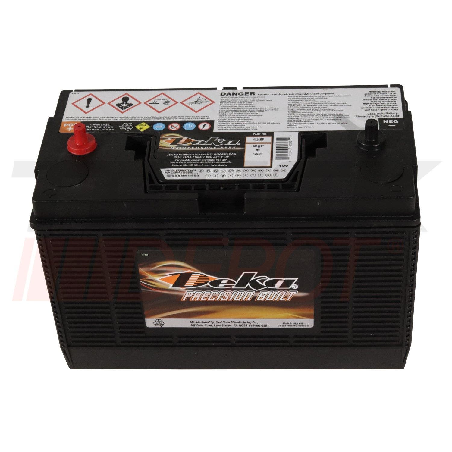 Bateria Deka de tornillo 12 voltios  950 CCA 13" X 6.75"