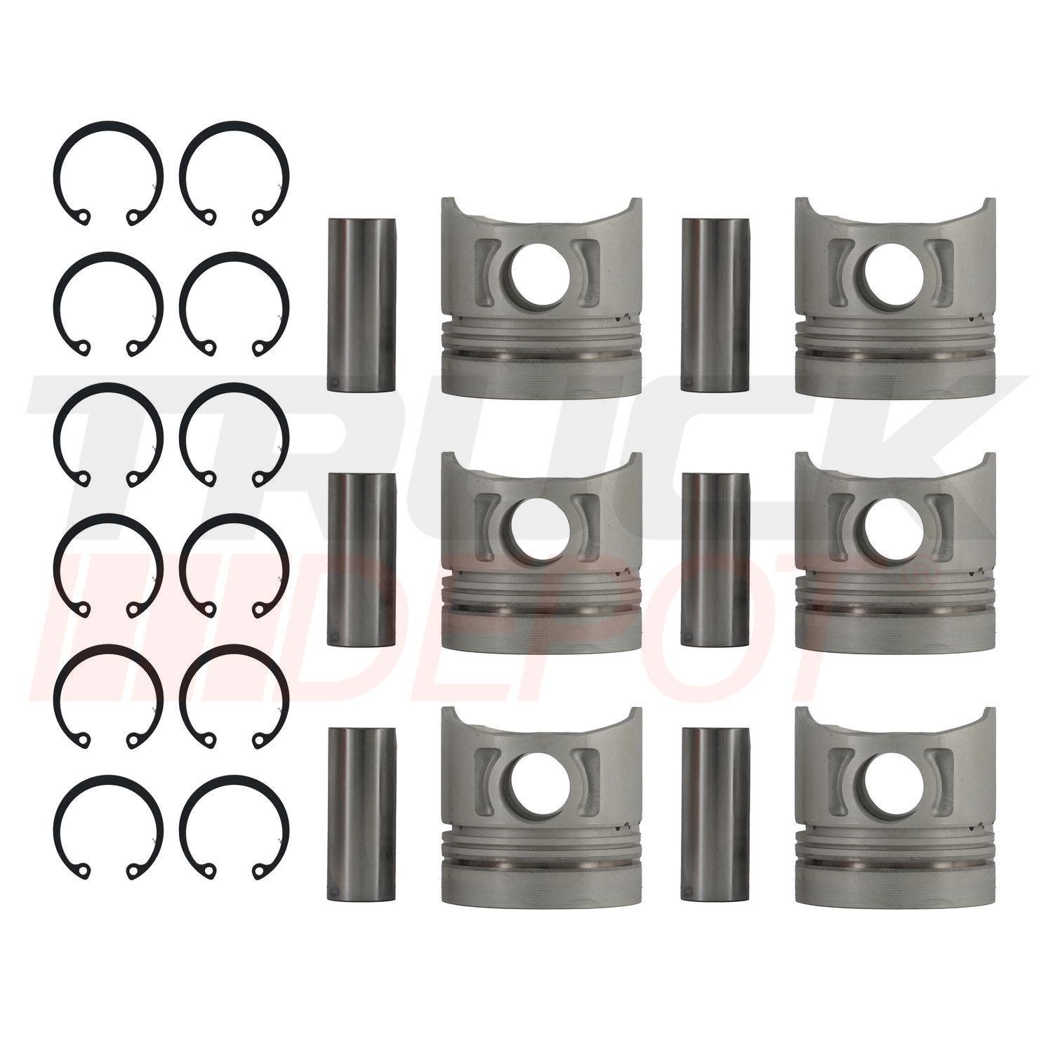 Juego de pistones Isuzu 6BD1-T bajo con alfin precamara cuadrada pasador 35 mm (6 piezas)