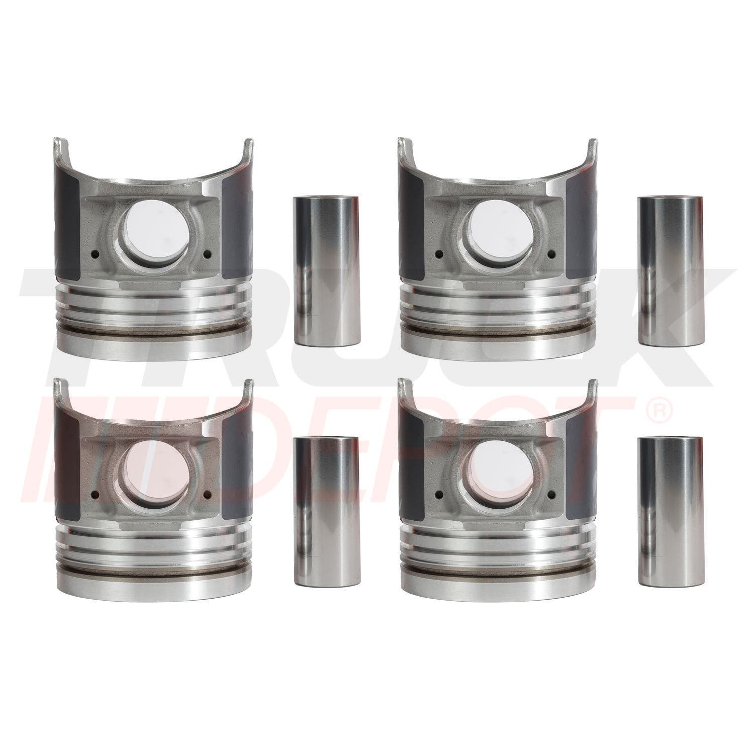 Juego de pistones Isuzu 4HK1 alto con alfin 3 anillos conicos pasador de 40 mm (4 piezas)